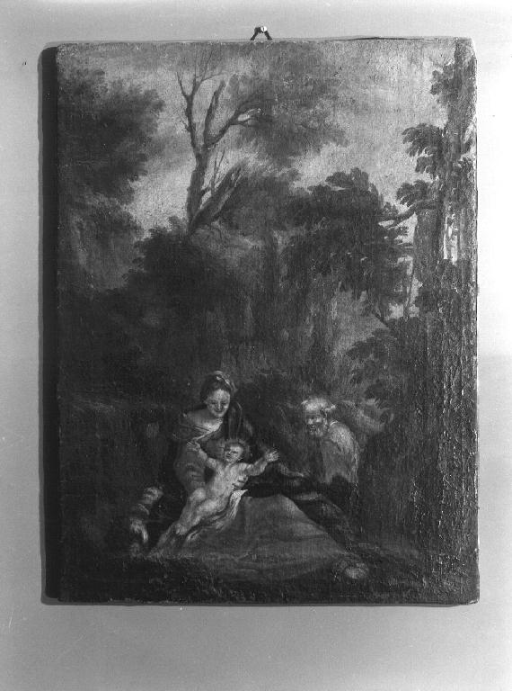 riposo nella fuga in Egitto (dipinto, opera isolata) - ambito ligure (fine/inizio secc. XVII/ XVIII)