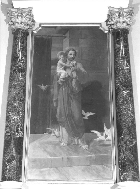 San Giuseppe e Gesù Bambino (dipinto, opera isolata) di Bevilacqua Giovanni (secondo quarto sec. XX)
