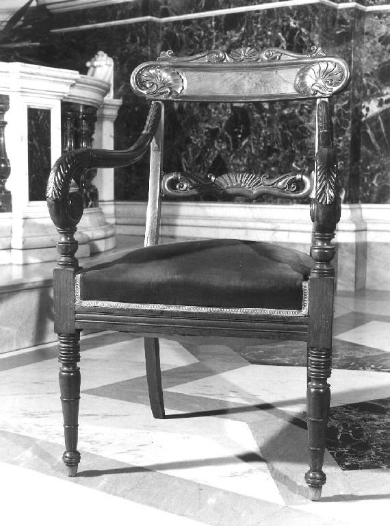 poltroncina, opera isolata - bottega genovese (secondo quarto sec. XIX)