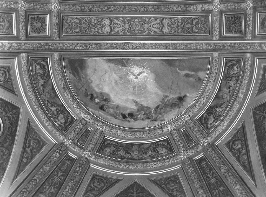 gloria d'angeli e colomba dello Spirito Santo (dipinto, elemento d'insieme) di Barabino Nicolò (ultimo quarto sec. XIX)