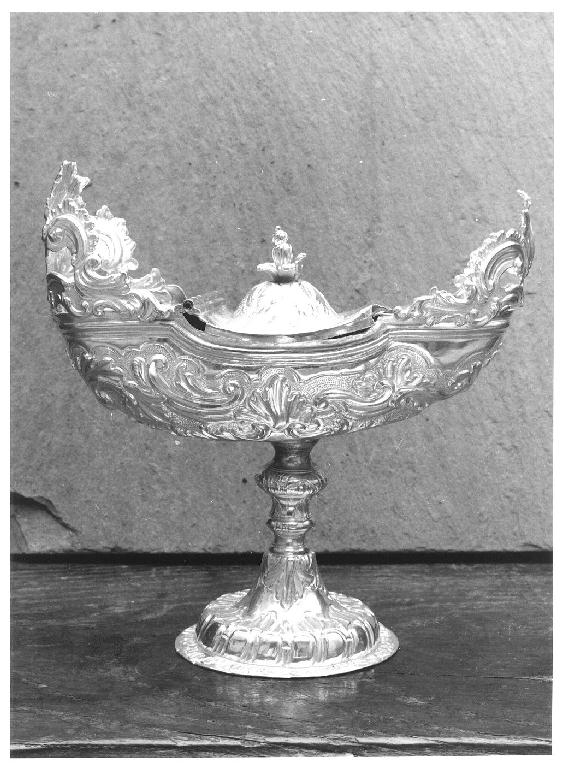 navicella portaincenso, elemento d'insieme - bottega genovese (seconda metà sec. XVIII)