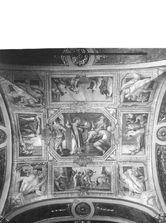 disputa di Santo Stefano nel Sinedrio (dipinto, opera isolata) di Bruno Giulio (primo quarto sec. XVII)