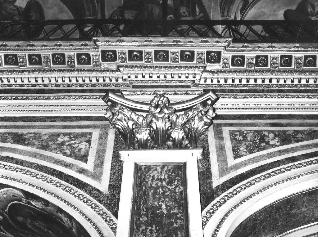 motivi decorativi a foglie d'acanto (semicolonna, coppia) - ambito ligure (seconda metà sec. XVII)