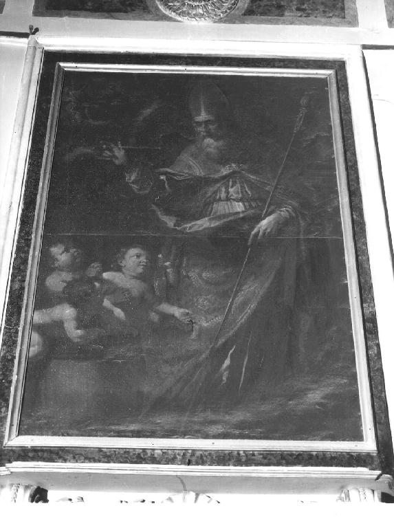 Santo vescovo (dipinto, opera isolata) - ambito ligure (sec. XVII)