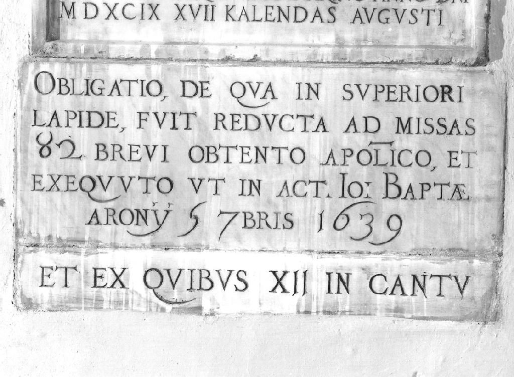 lapide, opera isolata - bottega genovese (sec. XVII)