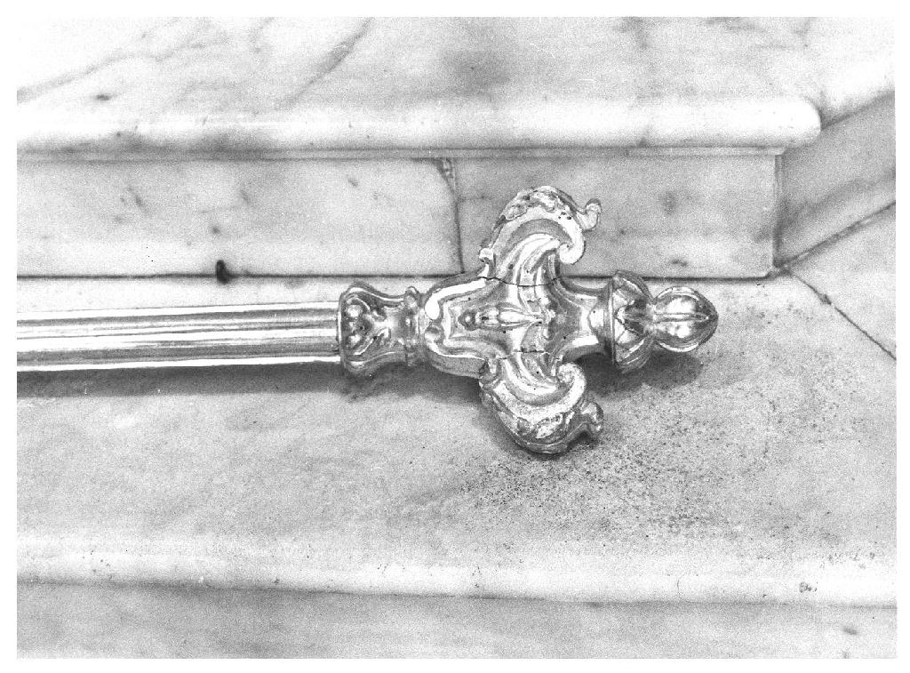 mazza processionale, insieme - bottega ligure (seconda metà sec. XIX)