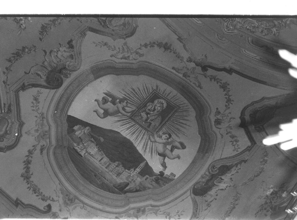 immagine della Madonna con Bambino sorretta da angeli (dipinto, opera isolata) di Grana Virginio (terzo quarto sec. XIX)