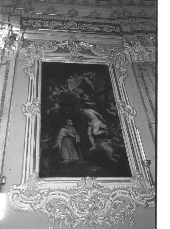 San Bernardo che abbraccia Cristo crocifisso (?) (dipinto, opera isolata) - ambito italiano (sec. XIX)