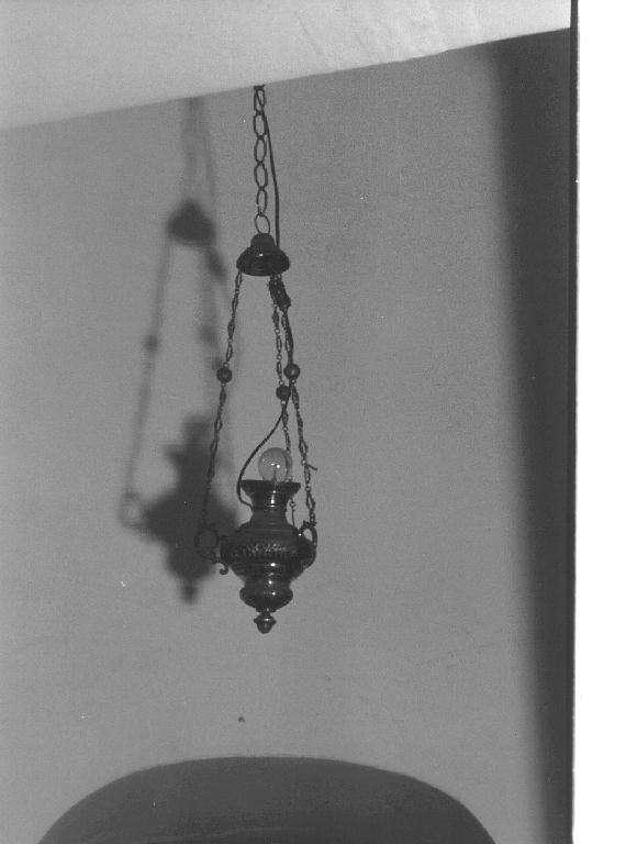 lampada pensile, opera isolata - bottega ligure (fine sec. XIX)