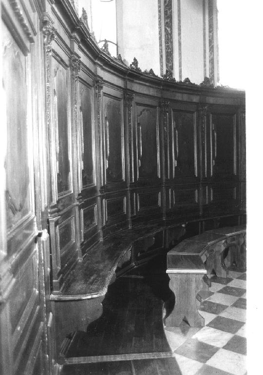 stalli del coro, opera isolata - bottega italiana (ultimo quarto sec. XVIII)