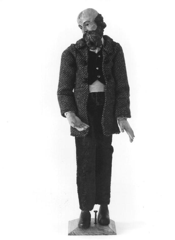 figura maschile (statuetta di presepio, opera isolata) - PRODUZIONE GENOVESE (fine/inizio secc. XVIII/ XIX)