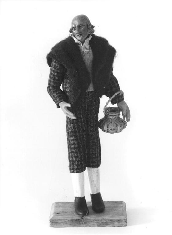 figura maschile (statuetta di presepio, opera isolata) - PRODUZIONE GENOVESE (seconda metà sec. XIX)