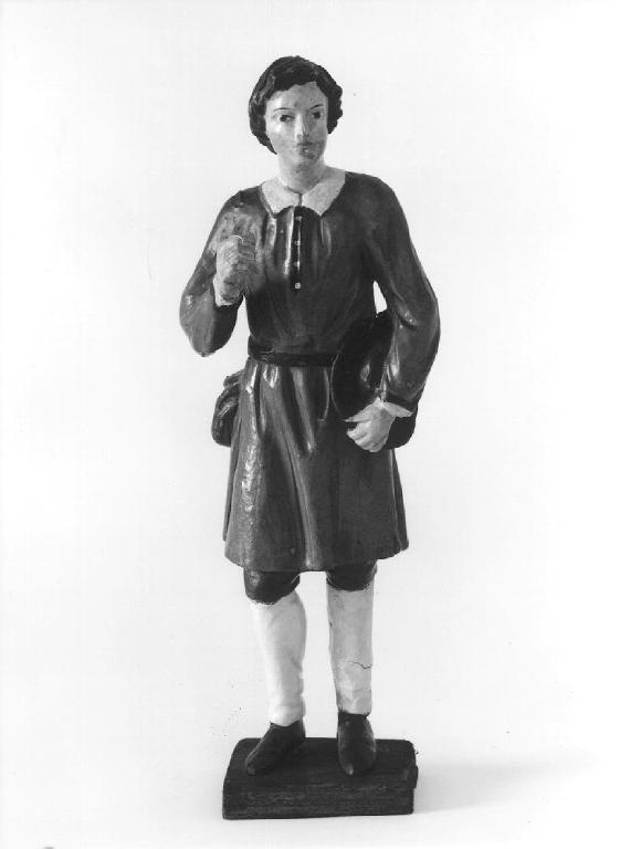 figura maschile (statuetta di presepio, opera isolata) - bottega tirolese (fine/inizio secc. XIX/ XX)