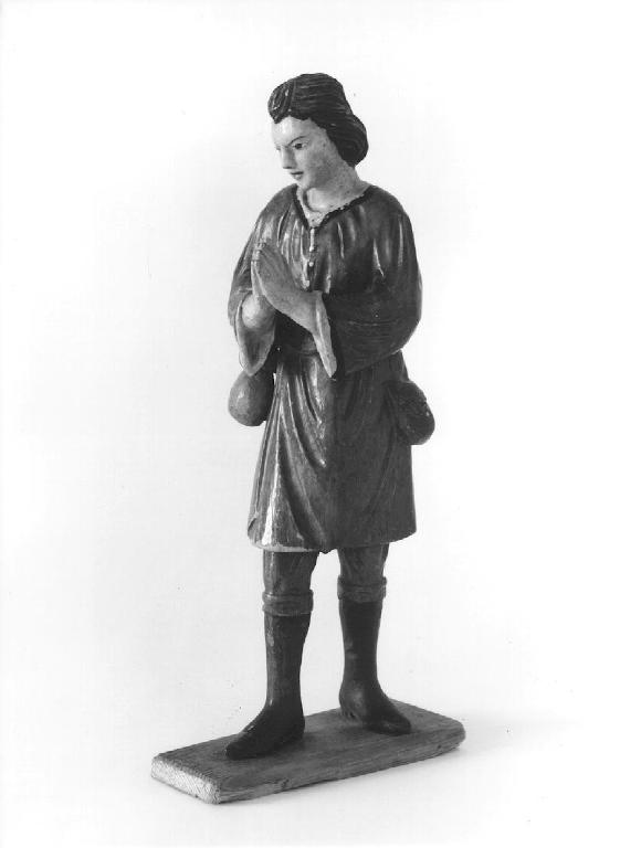 figura maschile (statuetta di presepio, opera isolata) - bottega tirolese (fine/inizio secc. XIX/ XX)