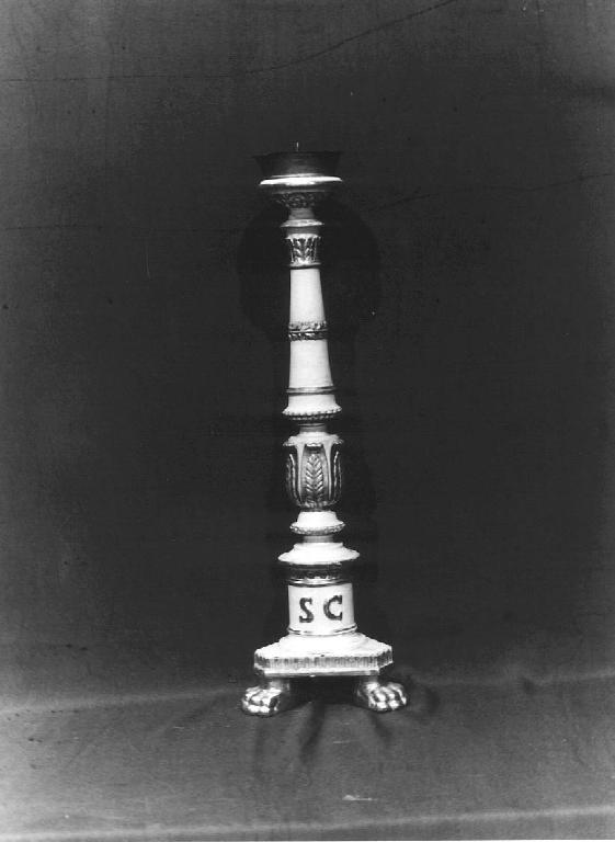 candeliere, opera isolata - bottega ligure (sec. XIX)