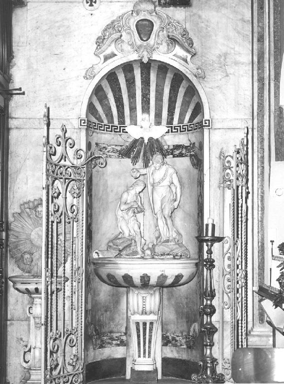 decorazione plastica, coppia - bottega genovese (terzo quarto sec. XIX)