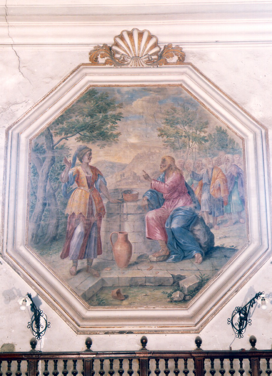 Cristo e la samaritana (dipinto murale) - ambito siciliano (Fine/inizio secc. XVIII/ XIX)