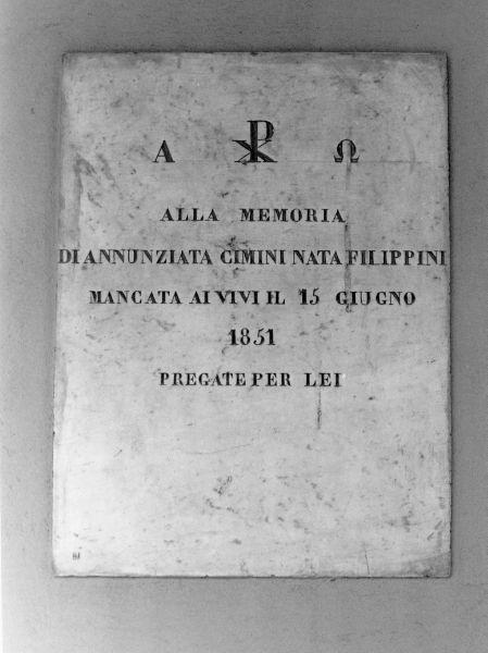 lapide tombale - bottega toscana (sec. XIX)