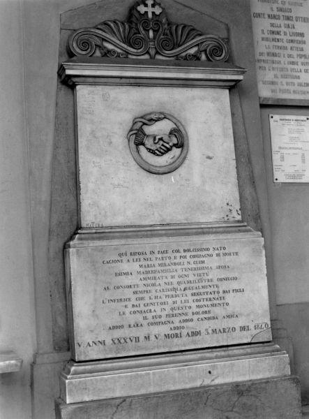 monumento funebre - bottega toscana (sec. XIX)