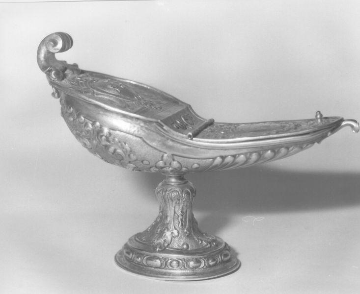navicella portaincenso - a galeone - bottega lucchese (sec. XVIII)