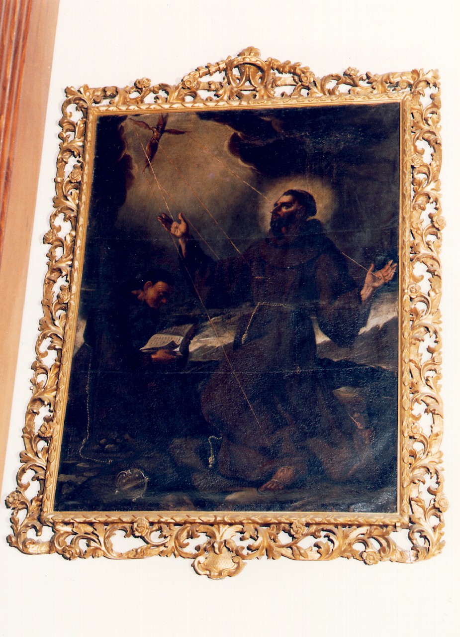 San Francesco d'Assisi riceve le stimmate (dipinto) - ambito siciliano (Seconda metà sec. XVII)