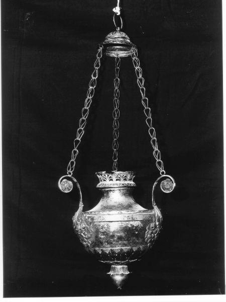 lampada pensile a vaso, opera isolata - manifattura italiana (sec. XIX)