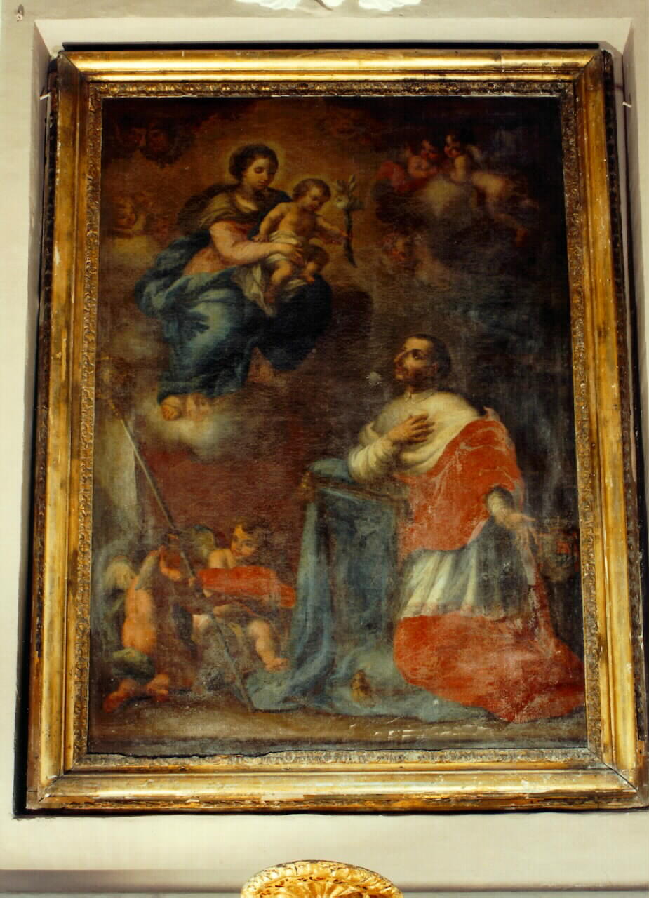Madonna con Bambino e San Carlo Borromeo (dipinto) - ambito siciliano (Seconda metà sec. XVIII)
