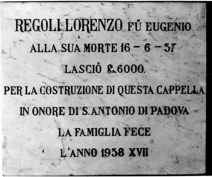 lapide, opera isolata - bottega toscana (sec. XX)