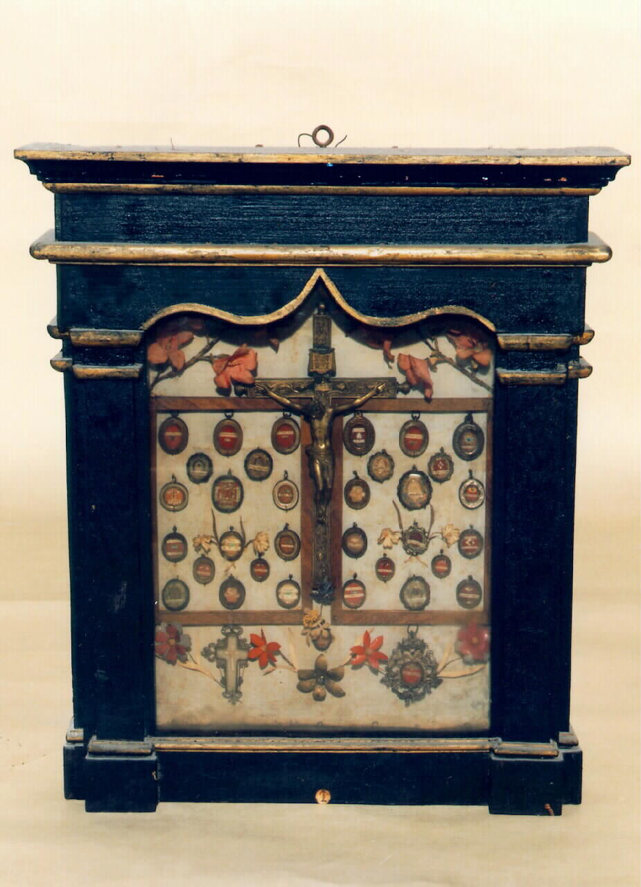 reliquiario - a tabella, serie - produzione siciliana (Fine/inizio secc. XIX/ XX)