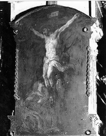 crocifissione di Cristo con Santa Maria Maddalena (porticina) - bottega ligure (sec. XVIII)