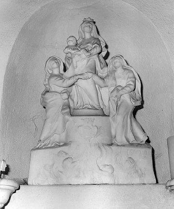 Madonna del Carmelo intercede per le anime del purgatorio (scultura) - bottega italiana (sec. XVIII)