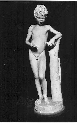 CUPIDO FANCIULLO CON COLOMBA (statua) di Carusi Demetrio (sec. XIX)