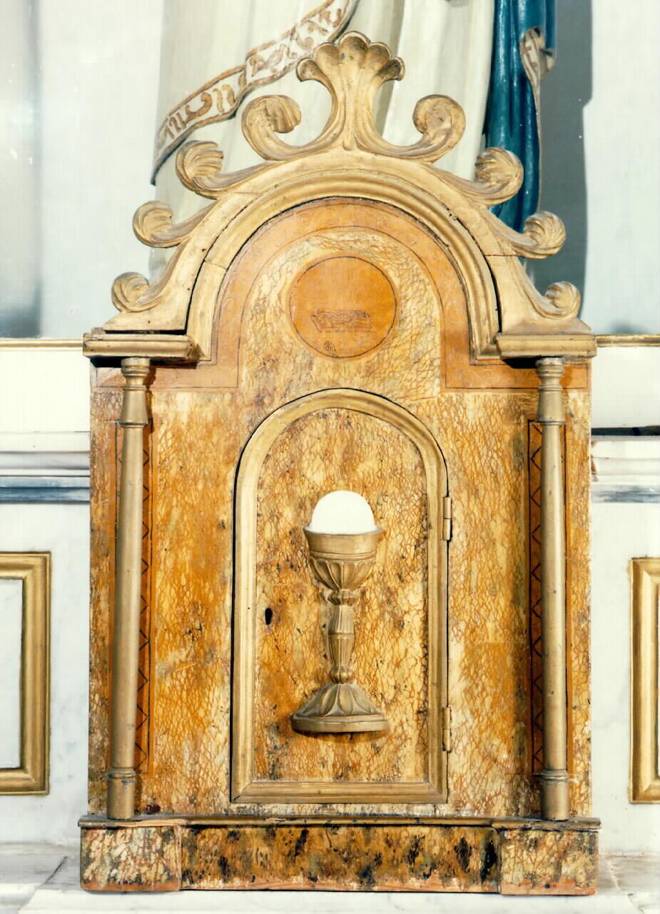 tabernacolo - a frontale architettonico - produzione siciliana (Fine/inizio secc. XIX/ XX)
