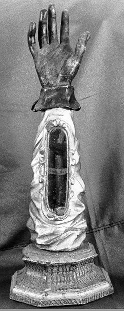 reliquiario antropomorfo - a braccio, serie - bottega toscana (sec. XIX)