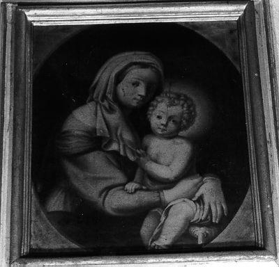MADONNA CON BAMBINO (dipinto) - ambito toscano (sec. XIX)