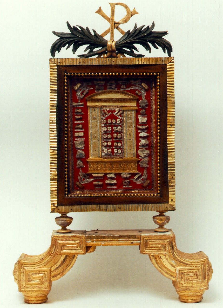 reliquiario - a tabella, serie - ambito cappuccino (Seconda metà sec. XIX)