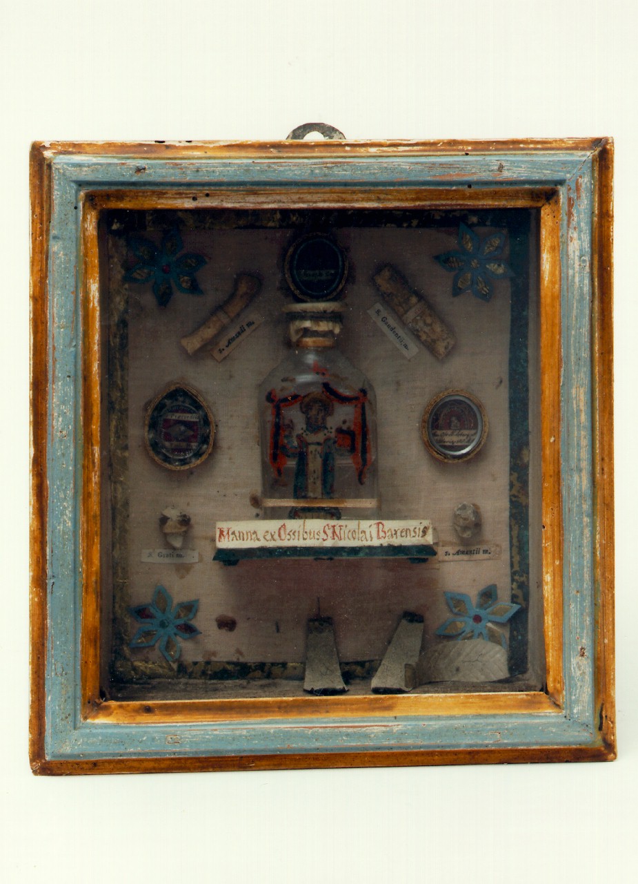 reliquiario - a tabella - ambito cappuccino (primo quarto sec. XX)