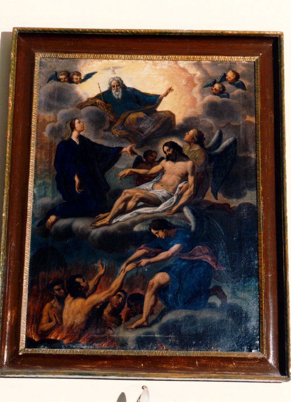 Cristo deposto e anime del purgatorio (dipinto) - ambito siciliano (Seconda metà sec. XIX)
