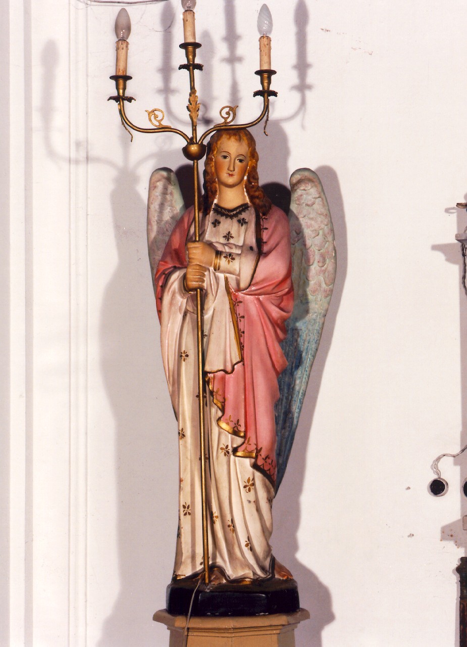 angelo reggicandelabro (statua, serie) - ambito siciliano (primo quarto sec. XX)