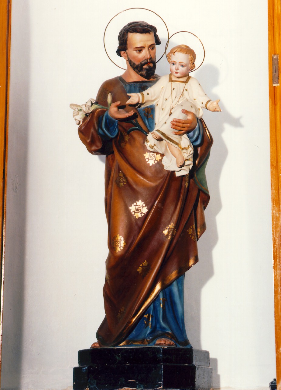 San Giuseppe con Gesu' Bambino (statua) - ambito siciliano (primo quarto sec. XX)