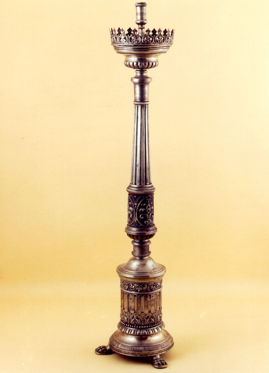 candelabro d'altare, serie - bottega siciliana (Prima metà sec. XIX)