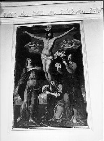 crocifissione di Cristo (dipinto) - ambito genovese (sec. XVII)