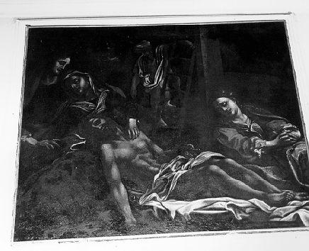 DEPOSIZIONE DI CRISTO DALLA CROCE (dipinto) - ambito emiliano (prima metà sec. XVII)