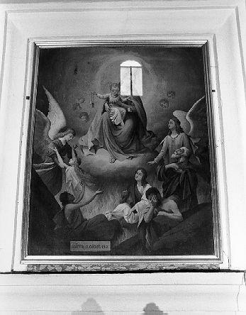Madonna del Carmelo intercede per le anime del purgatorio (dipinto) di Cattini Clemente (sec. XX)