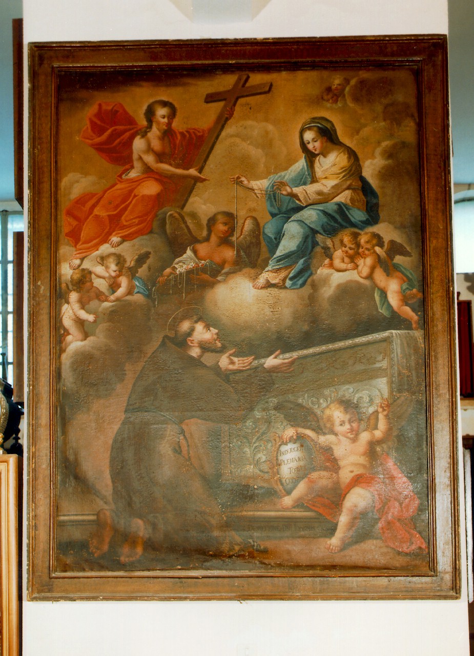 San Francesco d'Assisi riceve dalla Madonna l'indulgenza della Porziuncola (dipinto) - ambito siciliano (Seconda metà sec. XVIII)