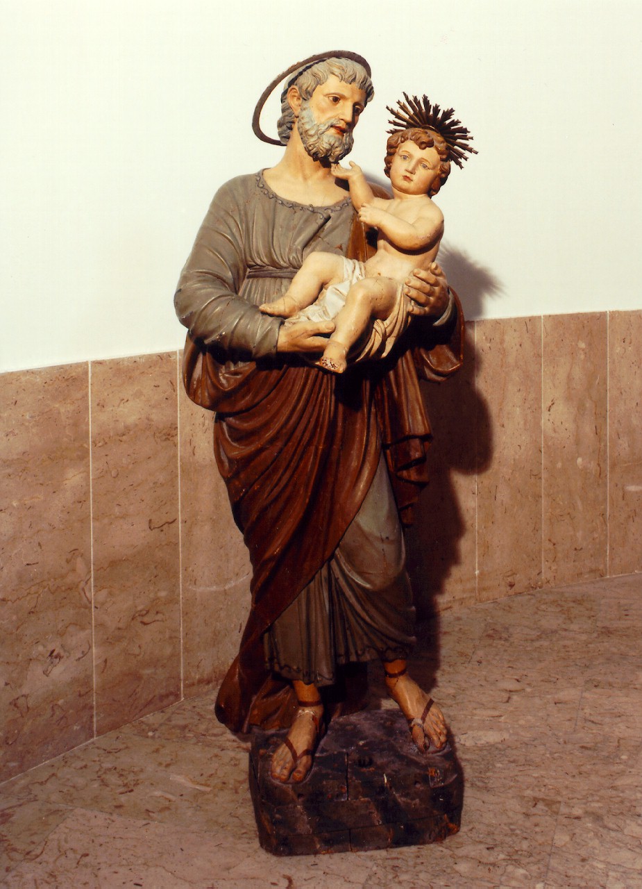 San Giuseppe con Gesu' Bambino (statua) - ambito siciliano (sec. XIX)