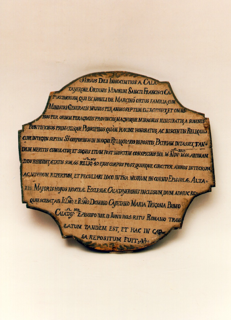 targa - produzione siciliana (sec. XIX)