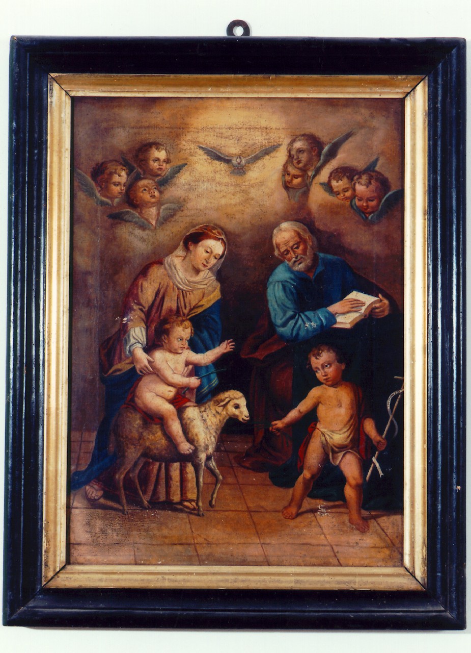 sacra famiglia con San Giovannino (dipinto) - ambito siciliano (fine sec. XIX)