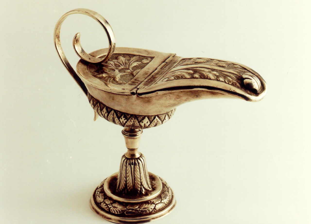 navicella portaincenso - a lucerna - bottega siciliana (sec. XIX)