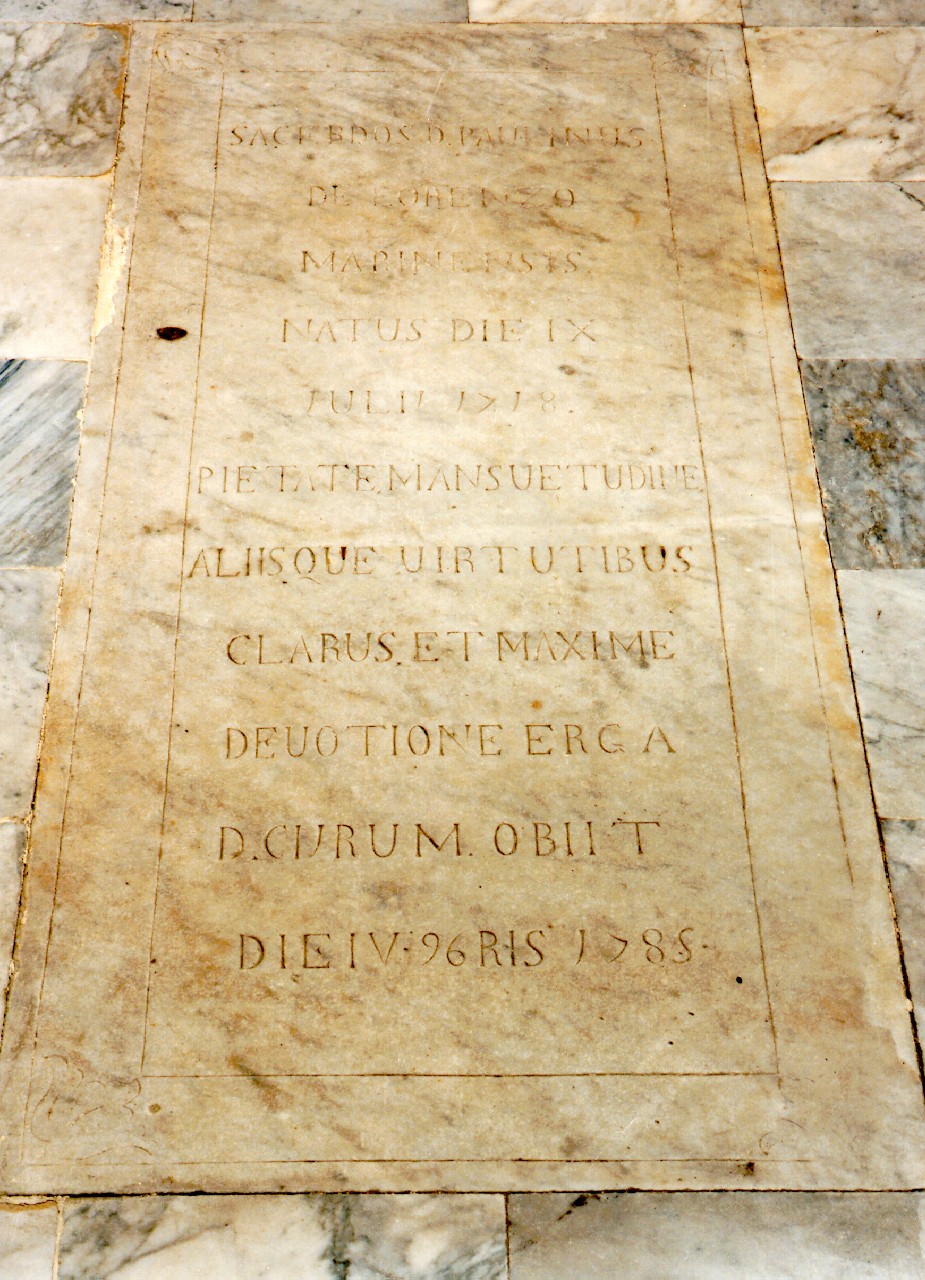 lapide - sepolcrale - ambito siciliano (sec. XVIII)